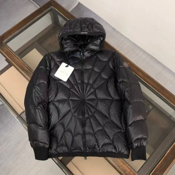 

New Designer Winter Down Jacket for Men & Women: Spider Web Hooded Design, A Fashion Bestseller Not to Miss Fluffy coat, Black