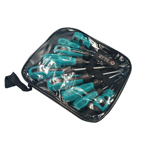Retail 9 Pieces in bags Screwdriver Set Magnetic tip 45# Steel Slotted and Phillips Screwdrivers with Rubber Handle