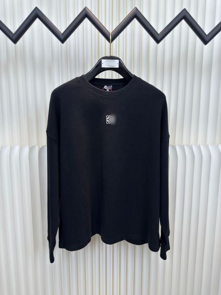 

Designer men's LEW embroidered long sleeved shirt, trendy hoodie, lightweight and comfortable fabric, fashionable, simple, outerwear, Gray