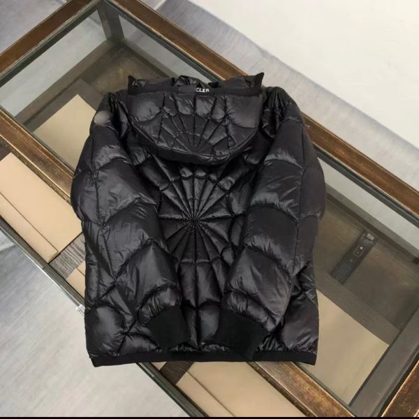 

New designer men's and women's winter Spider Web hooded down jacket is highly recommended as a fashionable bestseller, Black
