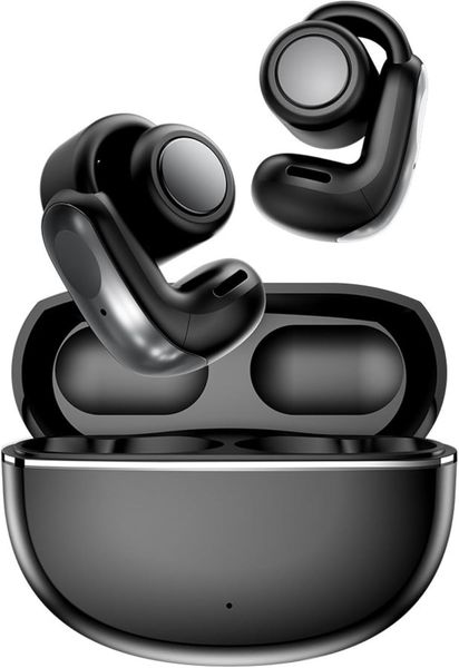

Open Ear Clip Wireless Earbuds Bluetooth 5.4,Sports Earphones, Clip-on Bluetooth Headset,ENC Noise Reduction,Directional Sound Transmission,Long Battery Life, Black