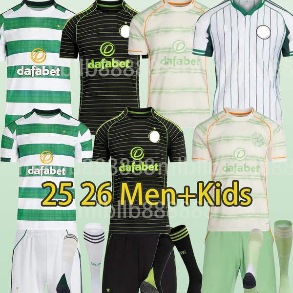 

2025 26 Celts Soccer Jerseys celticfc jersey 25 26 Home Away football shirts EDOUARD men and kids kit IDAH KYOGO MCGREGOR SCHMEICHEL irish celticfootball jerseys set, 25/26 3rd shirt+patch