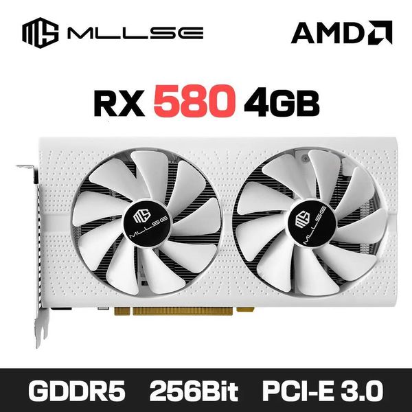 MLLSE AMD RX 580 4GB 2048SP Gaming Graphics Card GDDR5 256Bit PCIE 3016 8Pin Radeon GPU Rx 580 Game Video Card Placa De Video