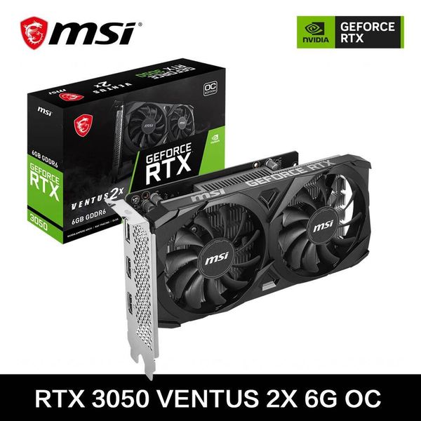 MSI GeForce RTX 3050 VENTUS 2X 6G OC Gaming Graphics Card 6GB GDDR6 96bit HDMI DP PCIE 40x8 Desktop Full New Game Video Card