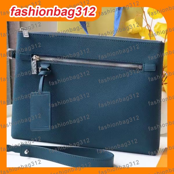 

Designer bag high-quality men's clutch bags genuine leather handbags single-handle bags men's briefcases wallets cellphone bags evening bags messenger bags, Blue
