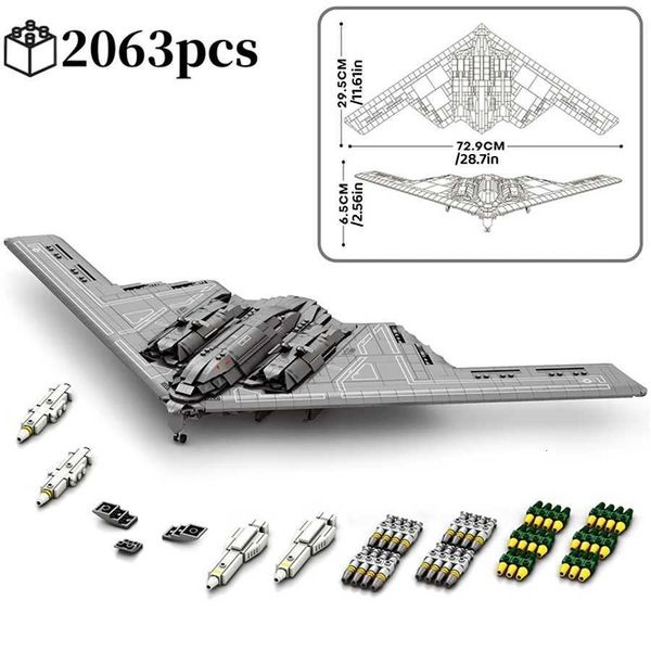 2063pcs B2 Stealth Bomber Building Blocks MOC Technical Military Model Kit Desktop Display Back to School Gift for Adults Z250915