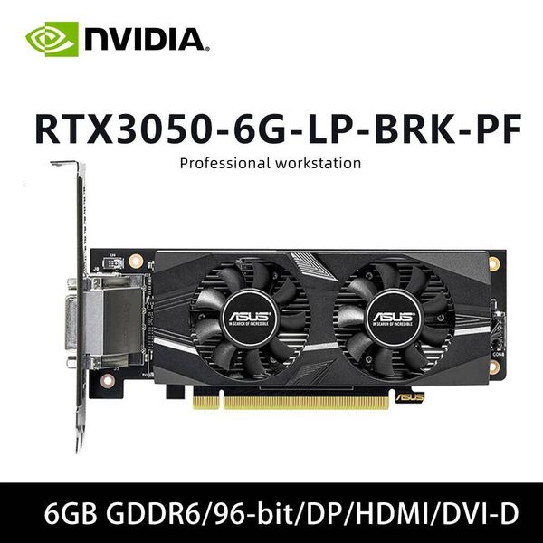 ASUS RTX 3050 6G LP BRK PF graphics card For 6GB GDDR6 96bit PCI Express 40 DVID HDMI21 DisplatPort 14a 450W Power Supply