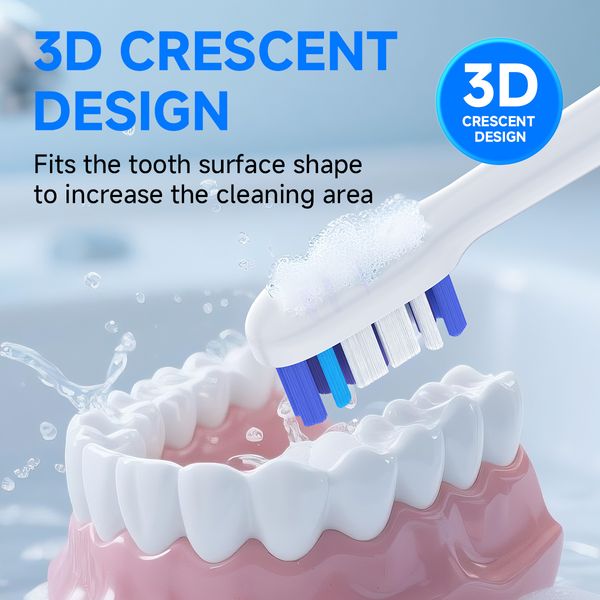 

Sonic toothbrush heads. Compatible with Philips 5, 6, 7, 8, 9. Delivering powerful cleaning and stain removal plus better gum health, .(HB-40A) 8 Pack