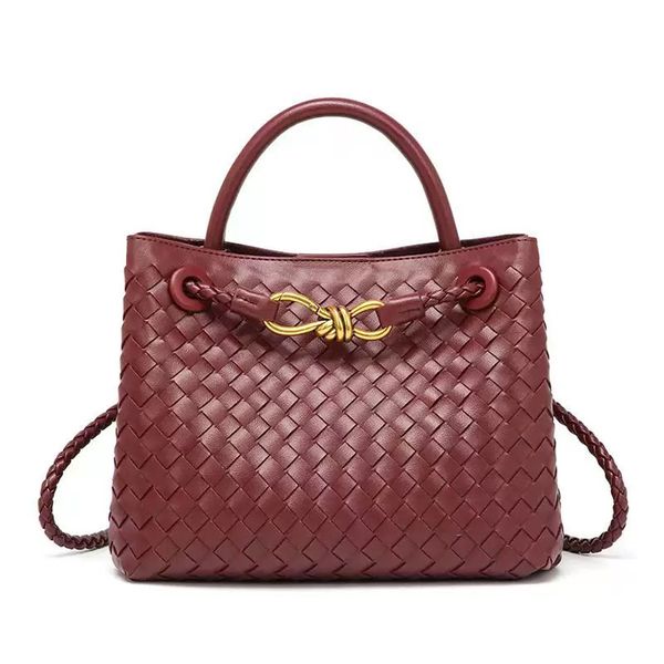 

Tote bag, woven bag, designer bag, shoulder bag, luxury bag Andiamo Original Leather 2025 Woven Womens Portable Single Shoulder Crossbody Tote Bag 9922, Sggr