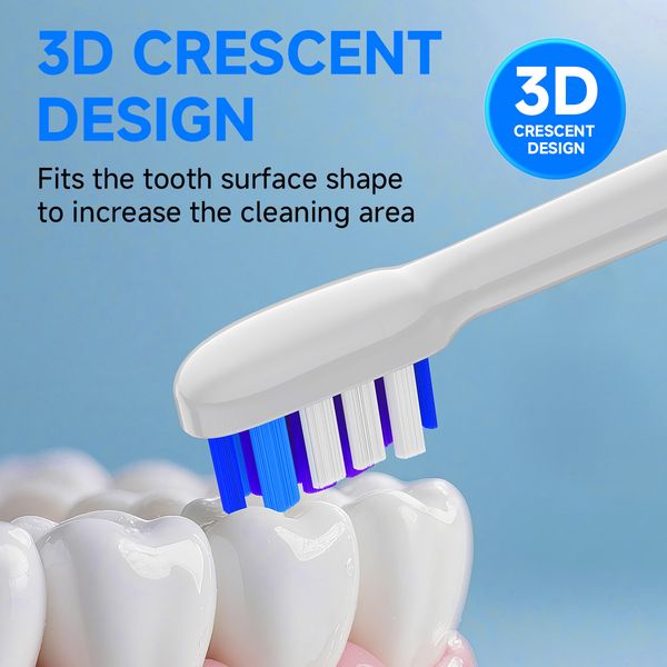 

Sonic toothbrush heads. Compatible with Philips 5, 6, 7, 8, 9. Delivering powerful cleaning and stain removal plus better gum health, .(HB-60A) 8 Pack