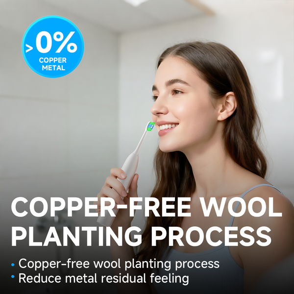 Philips Compatible Electric Toothbrush Head with Copper-Free Plant-Based Bristles for Strong Cleaning HB-120