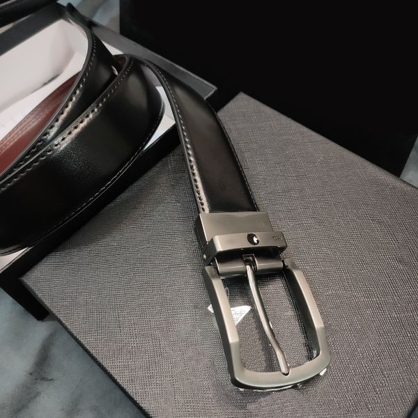 

Designer belt luxury men Gentlemanly maturity classic Simple Pin needle Buckle belts gold and silver Grey buckle head casual width 3.5cm size 105-125cm fashion, C7