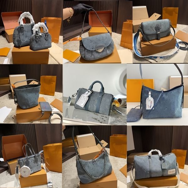 

Grey denim designer bag Luxury Bag tote bag designer Shoulder bag crossbody bag handbags designer bag bowling bag underarm Genuine leather Baguette pillow bags, Color4