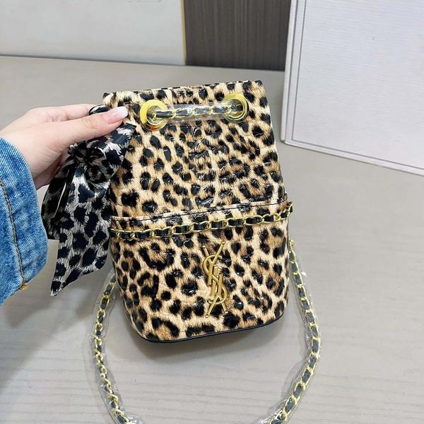 

Designer bag 2025 autumn new shoulder bag women's luxury bag handbag leopard patterned bucket bag suede tote bag mini shopping bag, Color21
