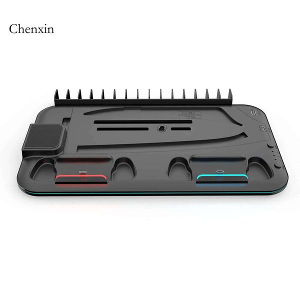 Cooling RGB Light And 3 Levels Turb,Controller Charging Station For Ps5/Slim/Pro Digital/Disc With Headset Holder