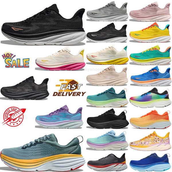 

Hokawomen Clifton 9 Bondi 8 Rocket For Men Women Running Shoes Shoes One Pink Triple Black White Blue Grey Purple Orange Mens Womens Outdoor Trainers Sneakers