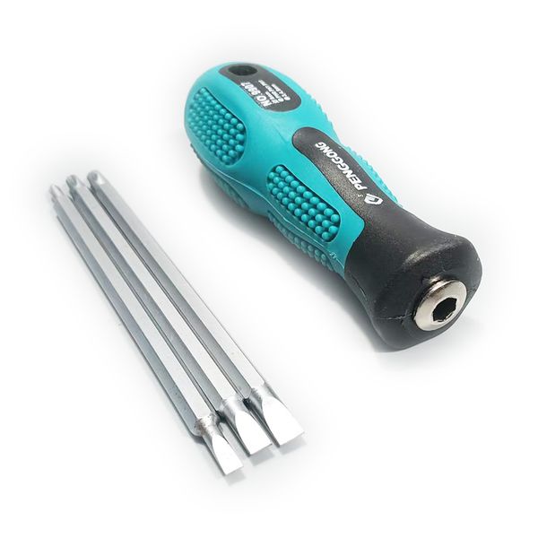 Wholesale 3PCS Dual-Purpose Screwdriver Magnetic CRV Steel Slotted and Phillips Screwdrivers Rubber Handle Multi-Function two way Screwdriver repair tool
