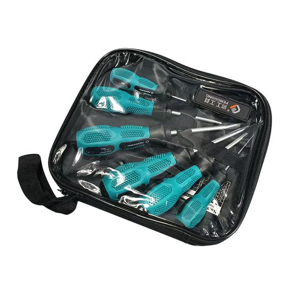 Wholesale 12PCS Per Carton Screwdriver Set Magnetic tip 45# Steel Slotted and Phillips Screwdrivers with Rubber Handle 6pieces in bags