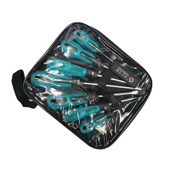 Wholesale 12 PCS Per Carton Screwdriver Set Magnetic tip 45# carbon Steel Slotted and Phillips Screwdrivers with Rubber Handle 7 pieces in bags repair hand tools