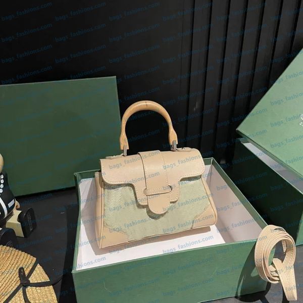 

Luxury Designer Bag Women Shoulder Bag Mini Saddle Bag Classic Monogram Print Fashionable Handbag High-Quality Leather Wallet Large Capacity Tote Bag Shopping Bag, Gold