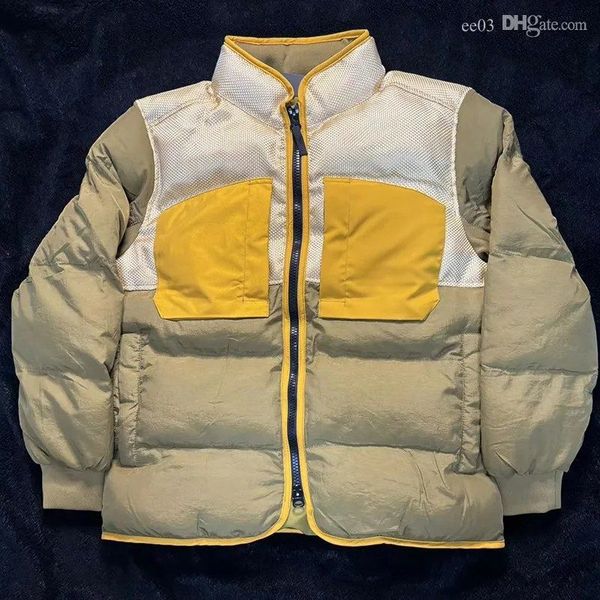 

Brand men topstoney puffer jacket coat parkas 21fw metal nylon down cotton jacket warm embroidered Cuff Coat parka Size M-2XL007, Gray