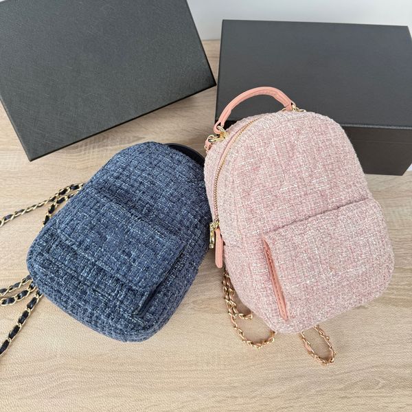 

Designer Storage Mini Backpack Shoulder Fabric Pattern C Organization Collection Case Beauty Lipstick Organizer Phone Bag With Gift Box, Pink