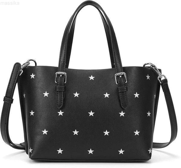 

Star Print Bag For Women Tophandle Bags Soft PU Crossbody Tote Large Capacity 45678218 Womens Satchel Handbag M250917, White