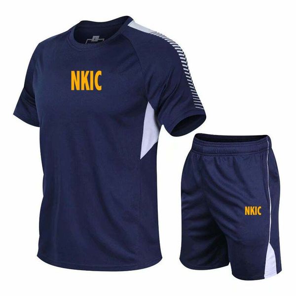 Summer Men's Brand Sets Casual T-Shirt And Shorts Set Male Sports Suit letter printed Tracksuit breathable jogging sportswear 2-piece set M-5XL