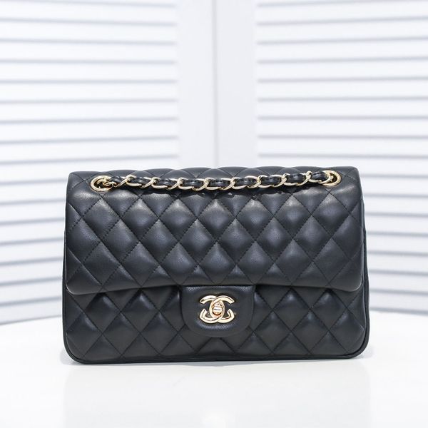 

Top designer bag sheepskin shoulder bag hand-held chain womens luxury diagonal cross bag fashionable caviar diamond grid flip bag, #10