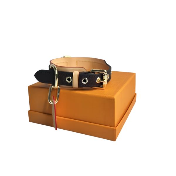 

Luxury Genuine Full Grain Leather Dog Collar Solid Handmade Heavy Duty Adjustable Comfort Fit Gift-Ready for Pets, Brown