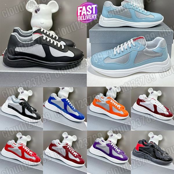 

Designer America cups Casual shoes low Black white blue dull polish Leather rubber Sneakers Luxury Trainers nylon fabric Outdoor Comfortable shoes Walking shoes, Army green