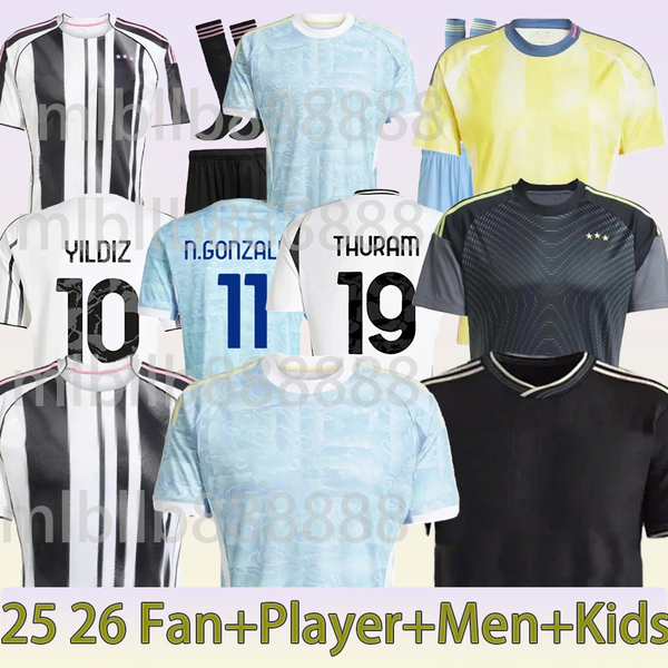 

Juve 25 26 Soccer Jerseys Fans Player Home Away Yildiz Vlahovic F.CONCEICAO DOUGLAS LUIZ Thuram N.GONZALEZ Gatti Kalulu 2025 Football Shirt Men Kids kit Juve Jerseys, Red