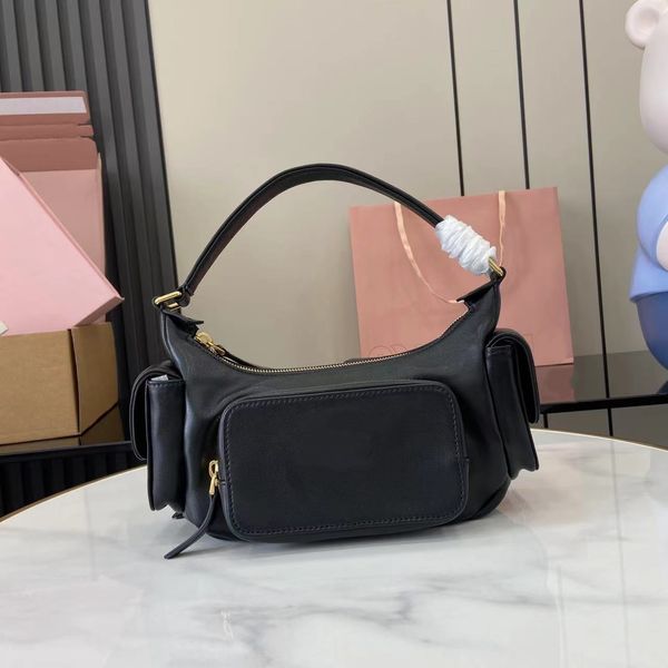 

Mirror Leathe Bags10A bucket high-quality designer fashionable shoulder crossbody armpit bag handbag A-level all steel hardware MM, White