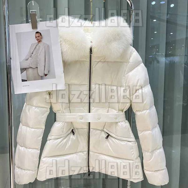 

Women Down Jacket Designer Women Winter Jacket Natural Fur Collar Long Coat Premium Puffer Jackets Waist Retraction Coat Female Designer Coats Outerwear Jacket, Brown