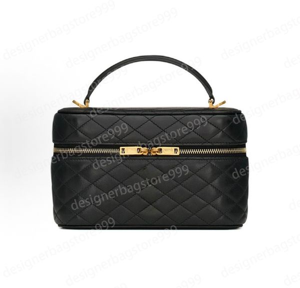 

Designer bag luxury bag small box bag high-quality shoulder bag crossbody bag clutch bag women's favorite zip leather., Black