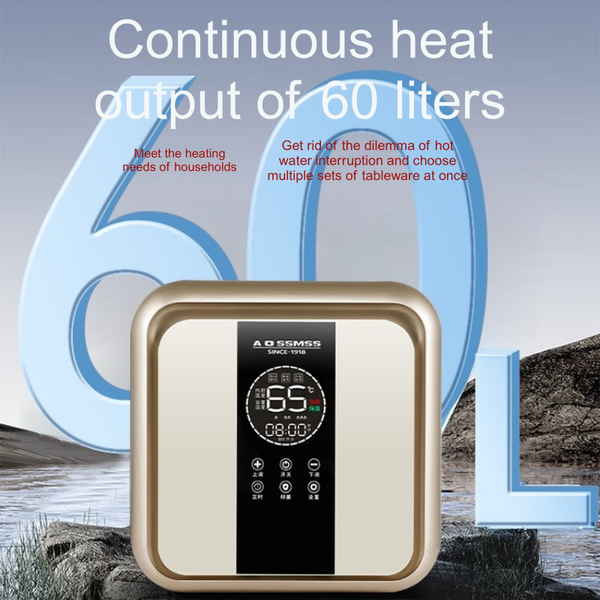 WanSong Electric Water Heater, 60L Continuous Heat Output, Smart Display, Meet Household & Dishwashing Hot Water Needs-HY8-1