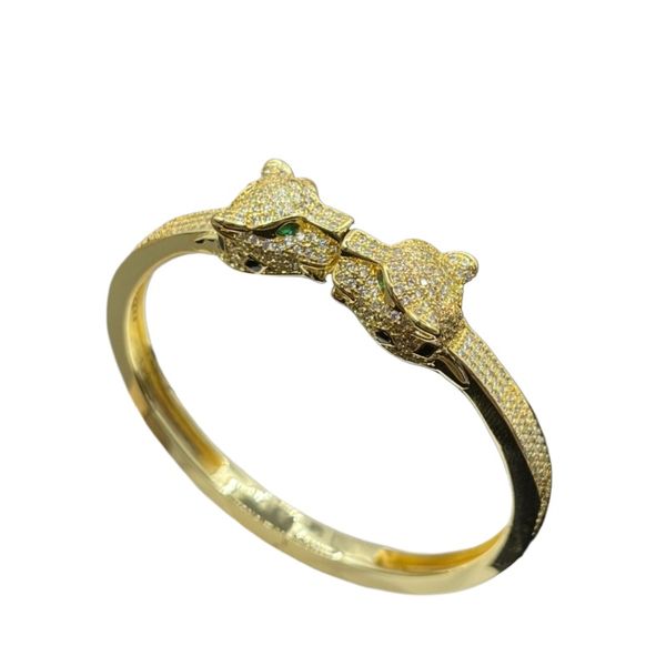 

Luxury Full Diamond Leopard Bracelet Diamond Leopard Bracelet Full Diamond Women's Gemstone Eye Leopard Bracelet 18K Gold-plated Bracelet