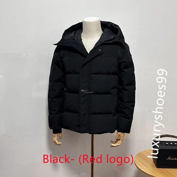 

Mens jas Canadian Down Jackets Outdoor Winter Hooded keep warm down windproof Coat Parka, Black- (black logo)