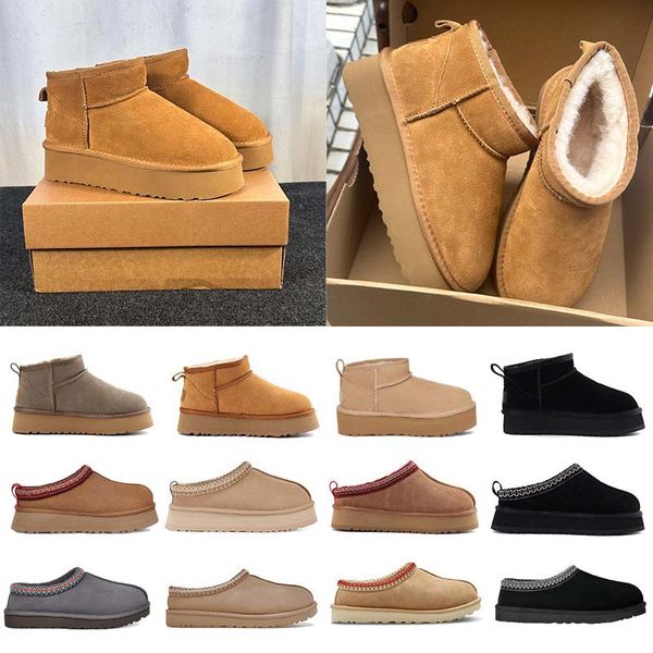 

Designer Boots Tazz Tasman Slippers Fashionable Women's Thick Bottom Fur Snow Boots Classic Ultra Mini Suede Wool Women's Snow Winter Warm Sheepskin Boots, #26