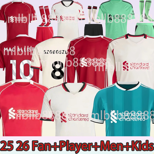 

ISAK long sleeves Wirtz 25 26 MAC ALLISTER soccer jersey 2025 football shirt goalkeeper SZOBOSZLAI A.BECKER men kids kit SALAH Kerkez DIOGO J Pre-match Training 654, Red