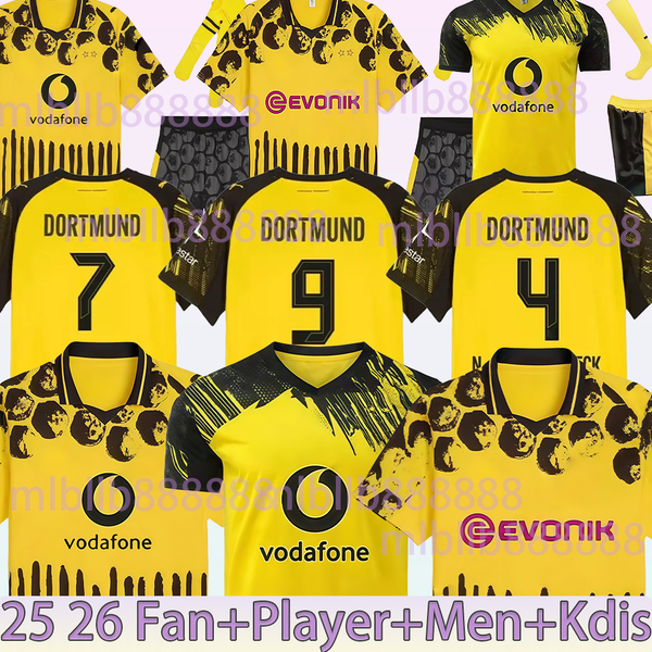 

dortmunds trikot soccer jerseys 25 BVBs Special HALLER 25 26 4th SABITZER football shirt ADEYEMI BRANDT All Black MOUKOKO MALEN JOBE men kids Kits Borussias trikots, (fans 9)