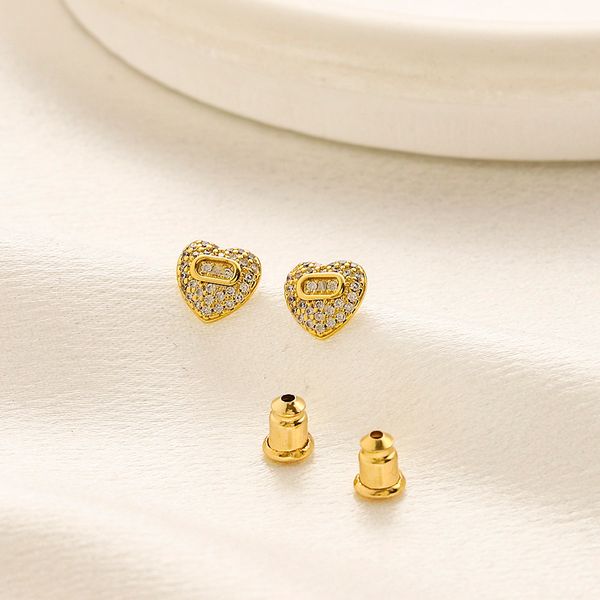 

Women Gold Earrings  Luxury Hoop Earrings Extravagant Studs Classic Simple Earring Steel Silver Letter Engagement Fashion Jewelry Christmas Gift, Green