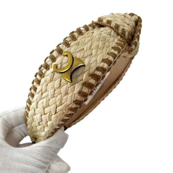 

Designer Headbands Vacation Wide Edge Headbands Women's Straw Weaving Versatile Retro Headbands High Quality Hair Accessories