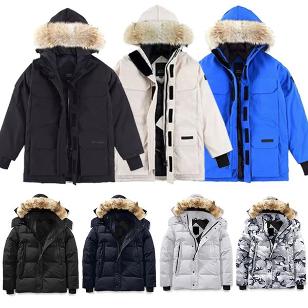 

Designer puffer jacket women mens winter puffer coat Canada parka down jacket homme warm outerwear wolf hooded fur manteau jacket coat hiver doudoune jacket M-3XL, Gray