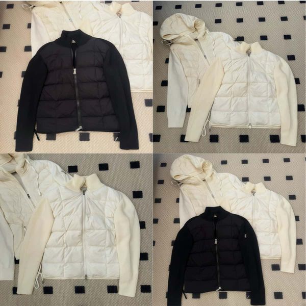 

Designer Mens Down Parkas Men' Embroidered Badge Stand Collar Knitted Splice Sweater Lightweight Women Down Jacket Sweater Casual Jacket Fluffy coat, Y6