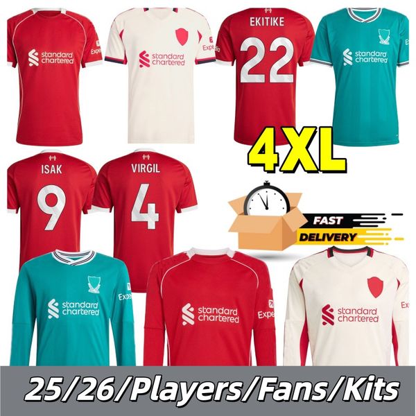 

25 26 Liverppudlian Soccer Jerseys lsak Wirtz Diogo Jota Frimpong Football Shirt 2025 2026 Liv Erpooll Soccer Jerseys Home Kits .Salah Virgil Player Fans 4XL, Model 5
