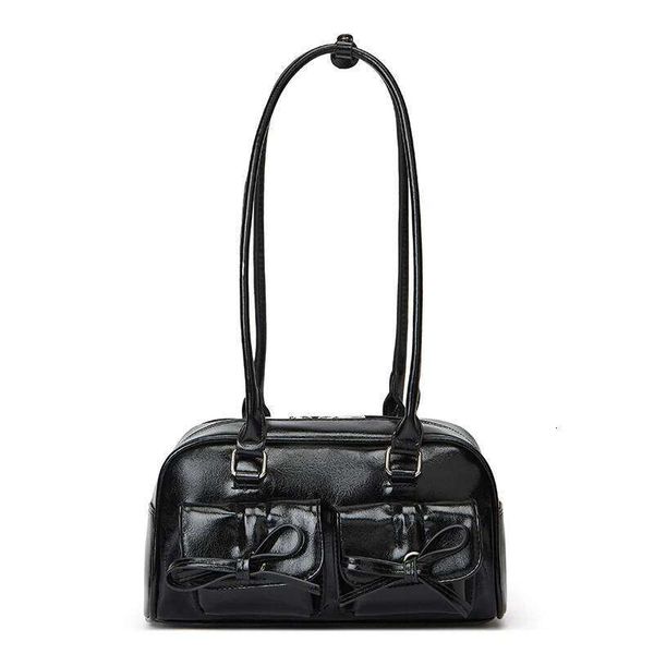 

Mirror New Ballet-style Shoulder Spring Bow Underarm Women's Bowling Simple Tote Bag for Women, White