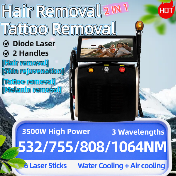 Professional Diode Ice Titanium Laser Body Hair Removal Laser tattoo removal Machine 755/808/1064/1320nm Laser Machine