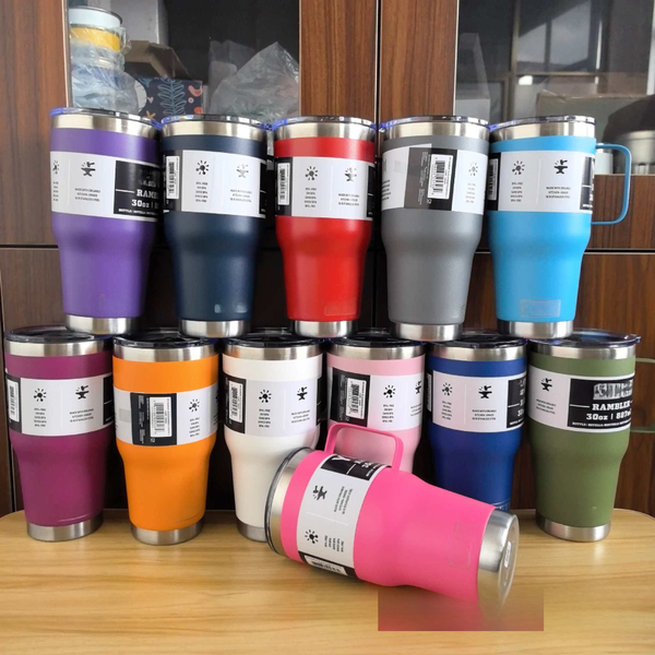 

US Stock YT Tumblers Stainless Steel Vacuum Insulated Thermos bottle with Leak-Proof Lid Handle & Straw - Cute Travel Mug for Car Camping Gym, Style 3