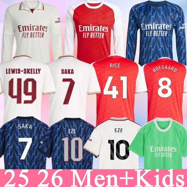 

25 26 SAKA Soccer Jerseys ODEGAARD RICE HAVERTZ NWANERI MARTINELLI Calafiori NKETIAH SALIBA TROSSARD JESUS Football Shirt Kids Child Training Kit uniform shirts 99, White